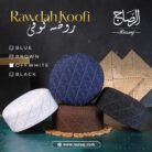 Rawdah Koofi Collection – Elegant Islamic Skull Caps in Black, Blue, Brown & Off White | Comfortable Sunnah-Inspired Prayer Caps for Men