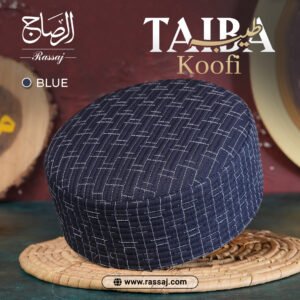 Taiba Koofi Blue | Stylish Koofi Cap for Salah - Comfortable Fit