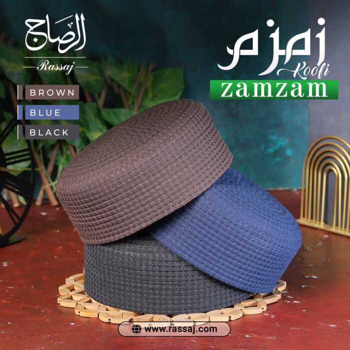Zamzam Koofi – Premium Islamic prayer cap for men, stitched for comfort and inspired by Sunnah, ideal for namaz and daily wear