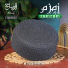 Zamzam Koofi Black – Elegant black Islamic prayer cap for men, perfect for Salah, Jummah, and traditional wear