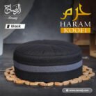 Haram Koofi Black – premium black Islamic kufi cap by Rassaj for men, ideal for Salah, Jummah, and daily wear