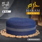 Haram Koofi Blue – premium handcrafted blue Islamic kufi cap for men by Rassaj, perfect for Salah, Jummah, and daily wear